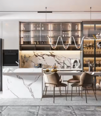 Complete Modern Beige Acrylic Kitchen Unit – Ideal for Mobile Homes
