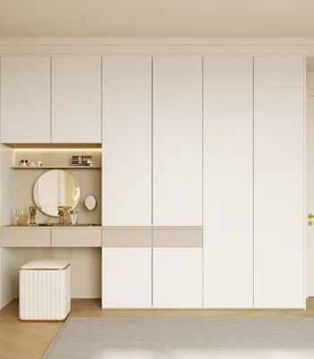 Contemporary White Wardrobe & Dressing Table Set ARL-STW008