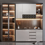 Custom Made Luxury High-End Home Bar Glass Wine Display Cabinet