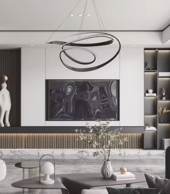 Custom TV Cabinet Units Modern LED Lighting & LCD Wall Design