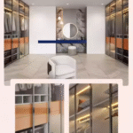 Customizable Modern Swing Door Wardrobe Featuring Hanging Rod ARL-STWD-03