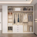 Customizable Modern Swing Door Wardrobe with Hanging Rod ARL-STWD-02