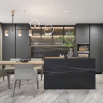 Durable Black Lacquer Wall Cabinet Soft Close Hinge & Acrylic Door