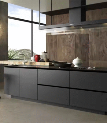 Durable Black Lacquer Wall Cabinet Soft Close Hinge & Acrylic Door