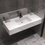 Luxury Bathroom Vanity with Red & White Sintered Stone Top
