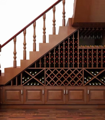 Luxury Custom Storage Staircase Corner Wine Cabinet Design ARL-JG-8