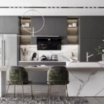 Modern Beige Acrylic Sheet Kitchen Cabinets ARL-SPK210330006
