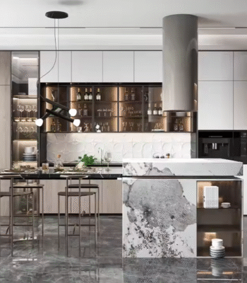 Modern Beige Acrylic Sheet Kitchen Cabinets Small Furniture