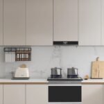 Modern Beige Kitchen Cabinets with Marble Backsplash ARL-MD-0326