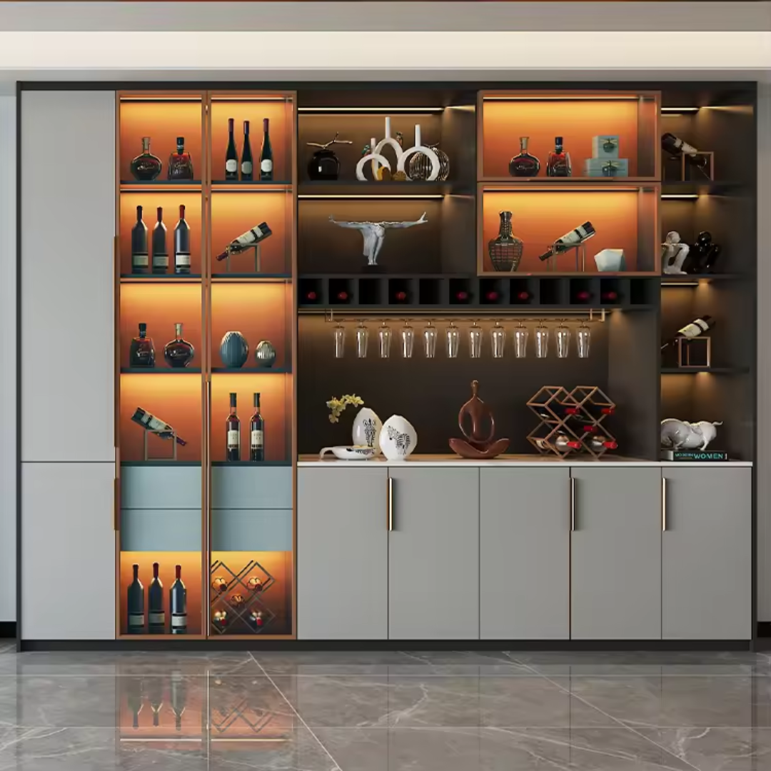 Modern Built-in Wall Dining Room & Living Room Wine Cabinet ARL-JG-7