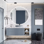 Modern Luxury Blue Floating Wood Bathroom Vanity Set ARL-SPB09