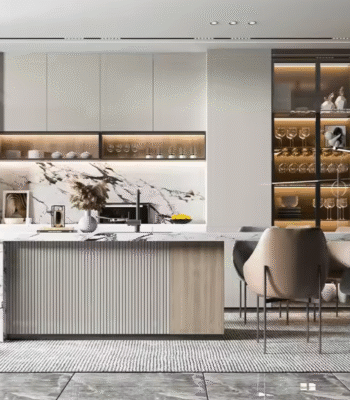 Modern Luxury Home Kitchen Cabinets with Villa Kitchen Island Cabinet