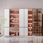 Modern Luxury Wall Wine Cabinet for Living Room & Home Bar Display