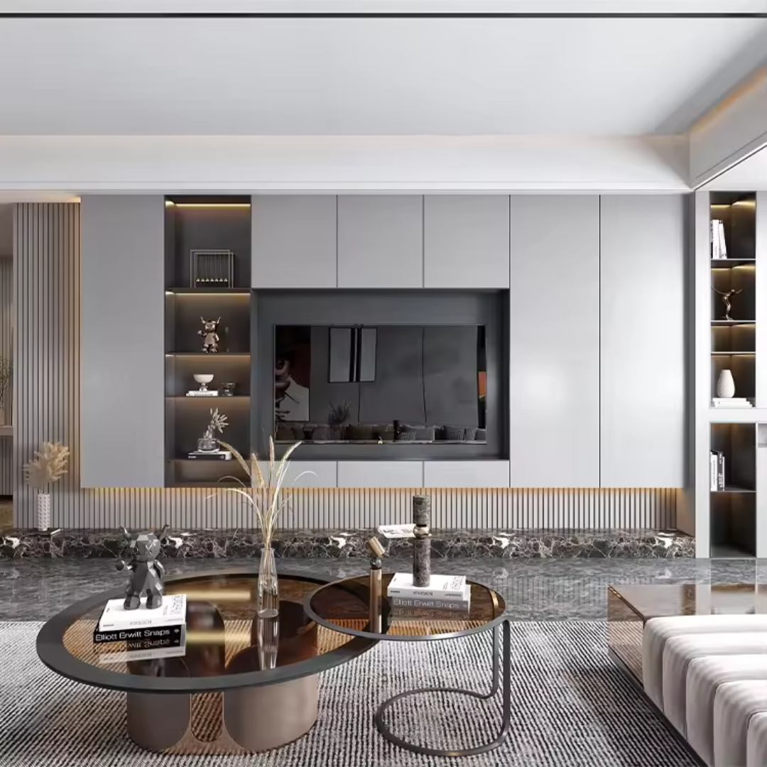 Modern Wood Wall Mounted TV Stand Unit for Living Room & Bedroom