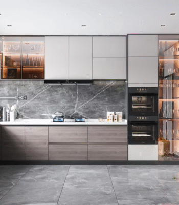 Modern Wooden Plywood Melamine Modular Kitchen Cabinet
