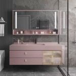 New Design Big Mirrors Sinks Metal Faucet Cabinets Modern Bathroom Vanity