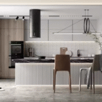 Villa Big Open Kitchen Cabinet Island