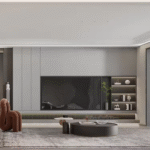 Wall Mounted TV Cabinets Unit with Fireplace