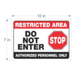 ARL Solutions Restricted Area Do Not Enter Vinyl Stickers ARL-2RAD