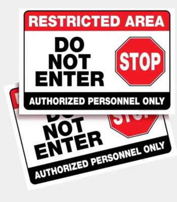 ARL Solutions Restricted Area Do Not Enter Vinyl Stickers ARL-2RAD