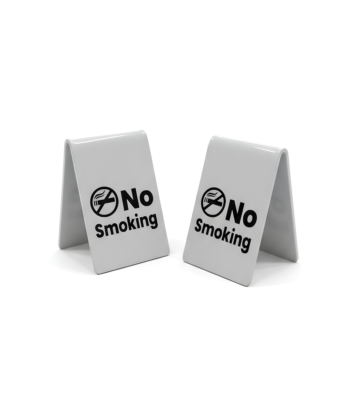 No Smoking Acrylic Table Signs 2-Pack: Stylish 5x5cm ARL-NS-TS Tabletop Safety