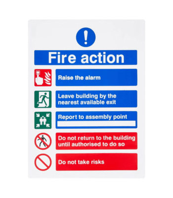 Fire Action Notice Signs Sticker Pack ARL-FA