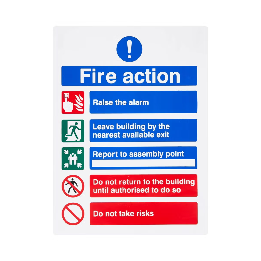 Fire Action Notice Signs Sticker Pack ARL-FA