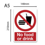 Premium No Food or Drink Sign
