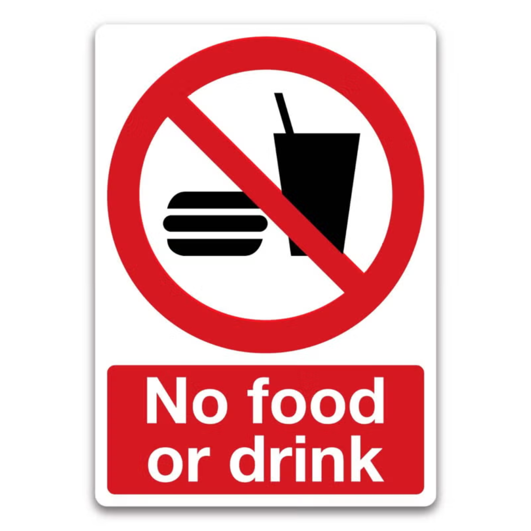 Premium No Food or Drink Sign