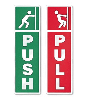 Self-Adhesive Vinyl Push Pull Sign Stickers ARL-PPRG