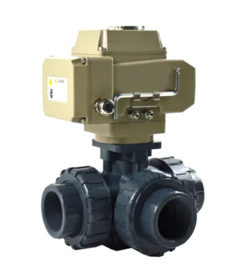 Electric 3 Way Flange Ball Valve
