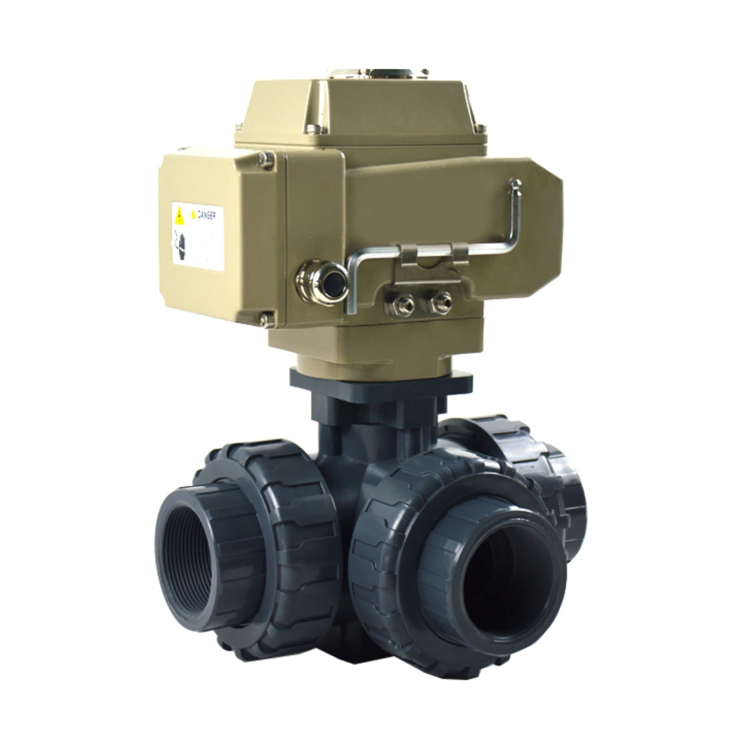 Electric 3 Way Flange Ball Valve