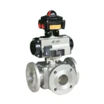 Pneumatic 3 Way Flange Ball Valve