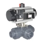 Pneumatic 3-Way Pvc Ball Valve