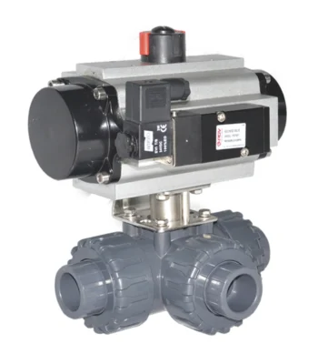 Pneumatic 3-Way Pvc Ball Valve