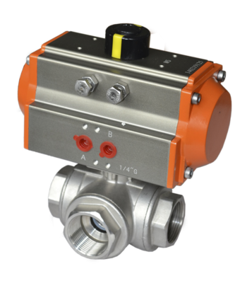 Pneumatic 3 Way Thread Ball Valve