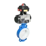 Pneumatic lined PTFE butterfly valve