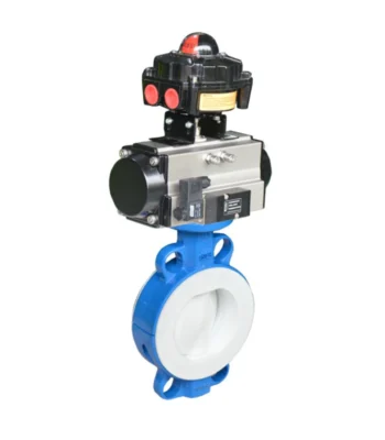 Pneumatic lined PTFE butterfly valve