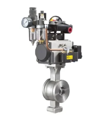 Pneumatic segmented v type ball valve