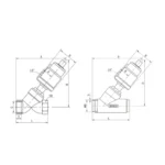Thread pneumatic angle seat valve Stainless steel cylinder