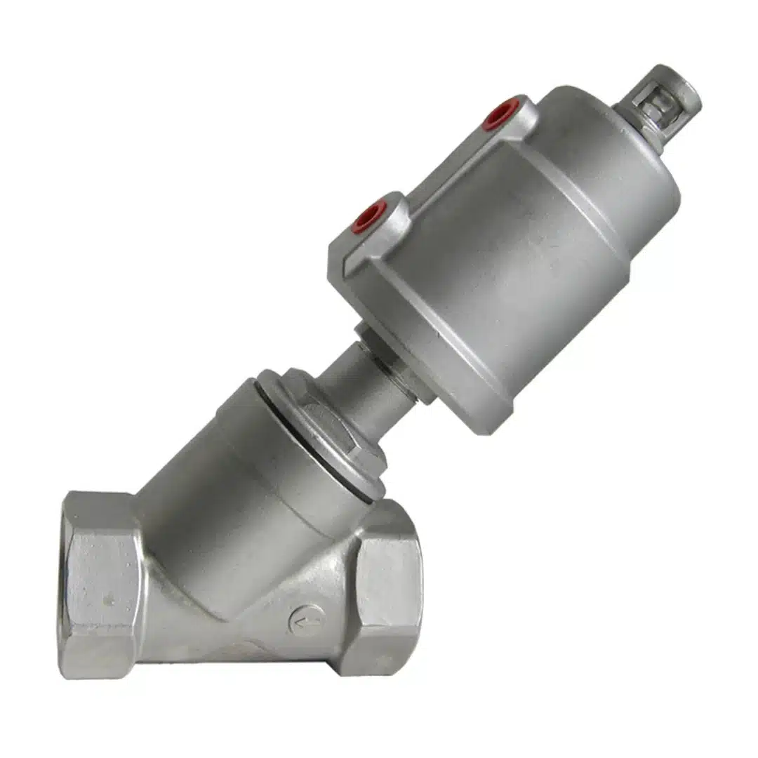 Thread pneumatic angle seat valve Stainless steel cylinder