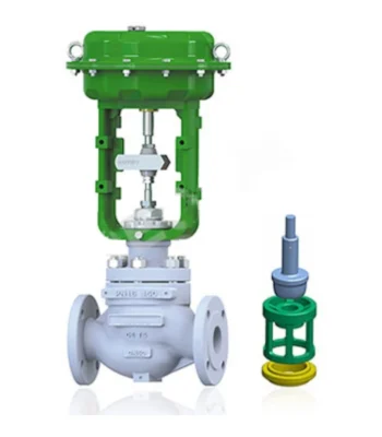 Top guided single seat control valve