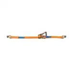 Safety lanyard for fall protection, durable orange and blue safety equipment.
