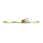 Adjustable cargo strap with buckle for secure fastening and transportation.