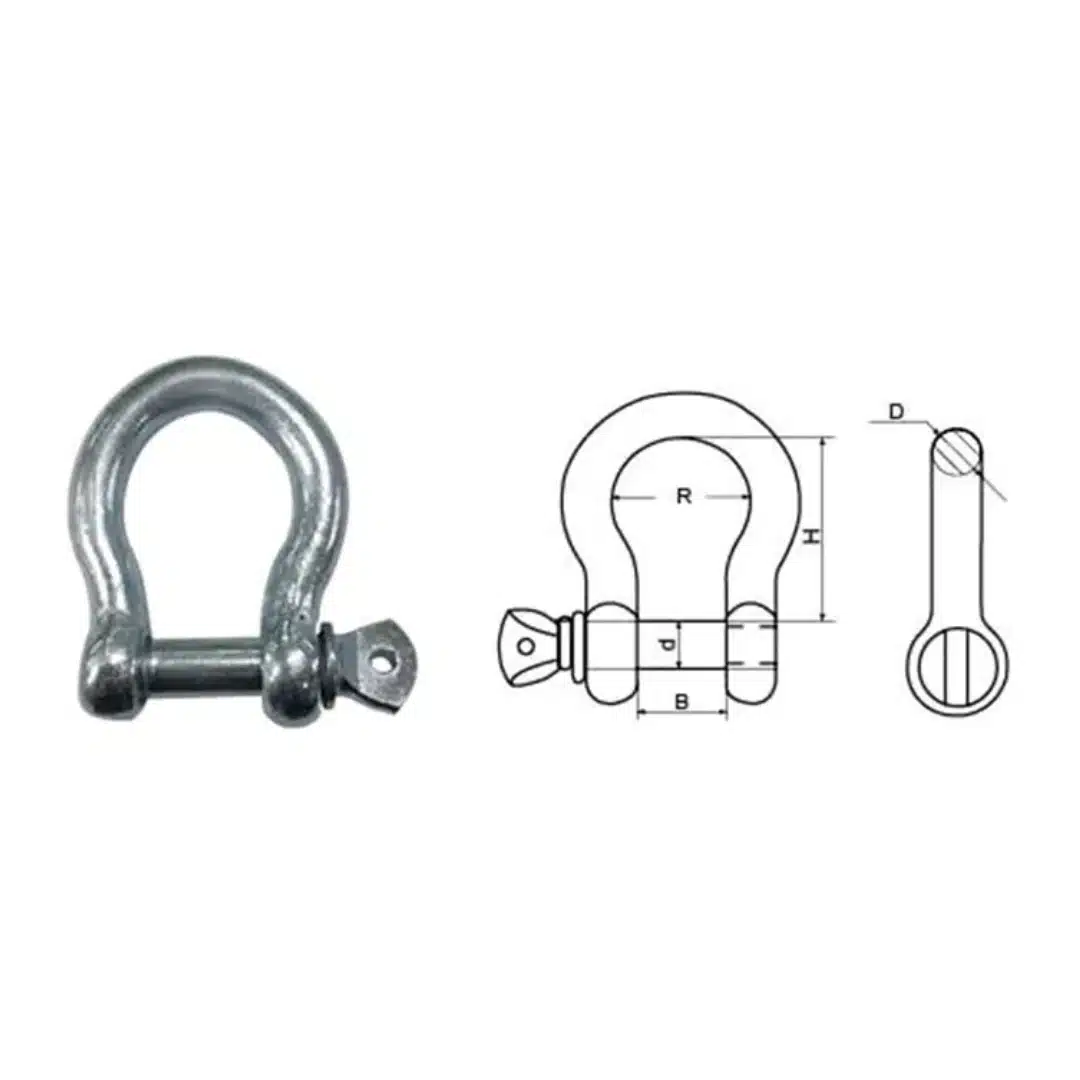 Commercial Galvanized Bow Shackle