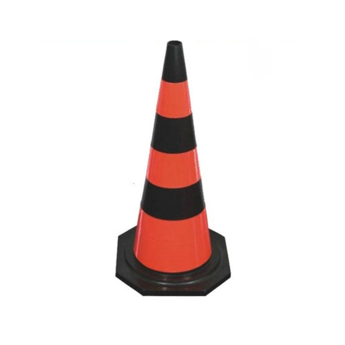 28inch Black Rubber Road Cone for Traffic & Parking Lot Safety