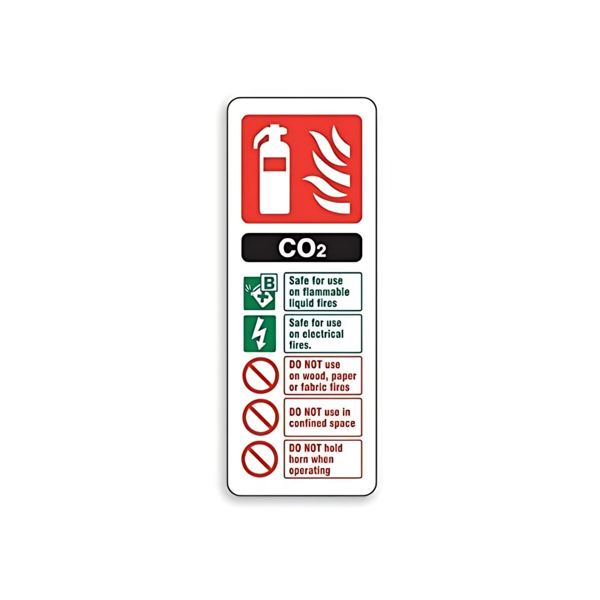 CO2 Fire Extinguisher ID Sign