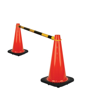 Retractable Black and Yellow Traffic Cone Bar