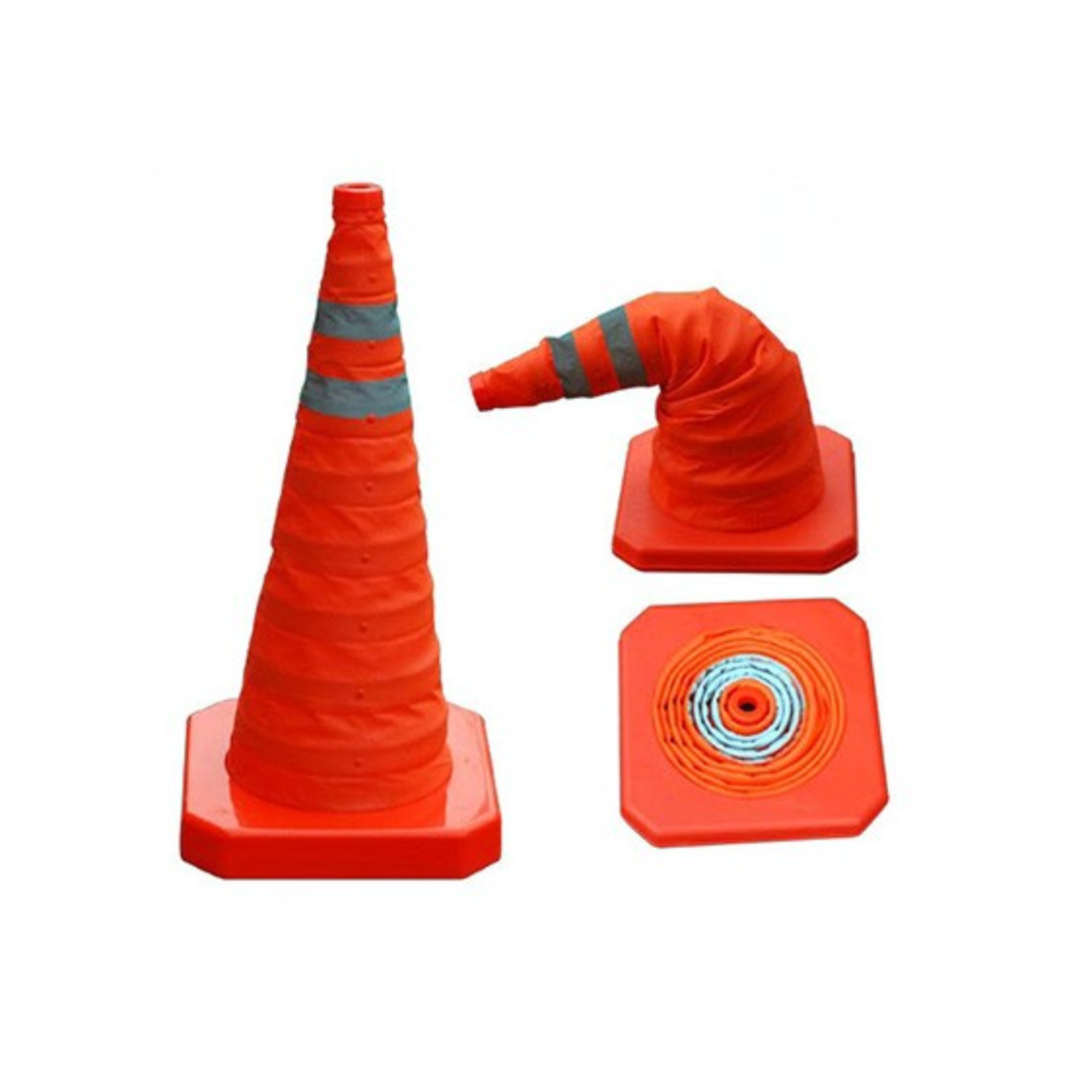 Retractable Traffic Safety Warning Cone with ABS Base