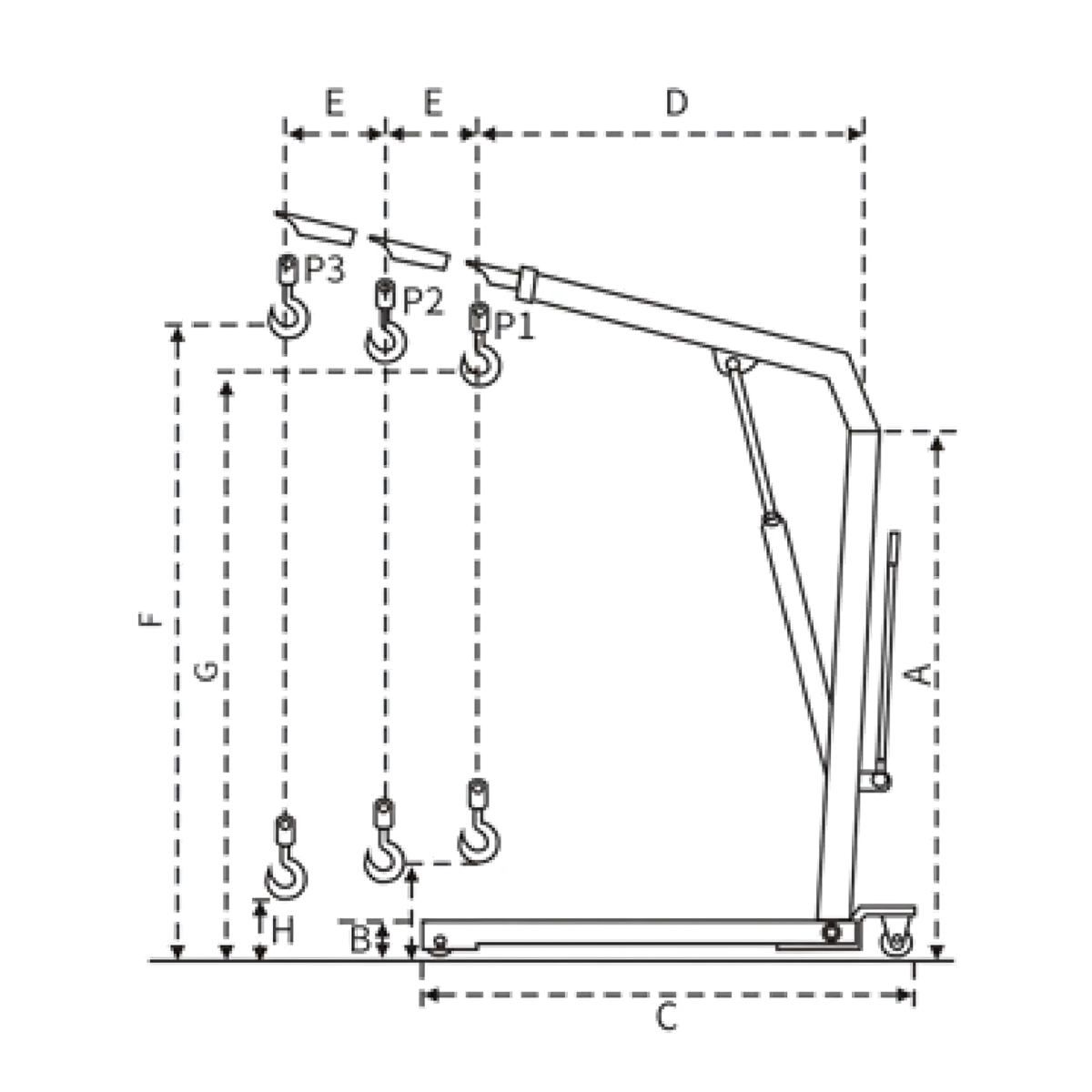 Heavy Duty Foldable Euro Shop Crane ARL-YIK